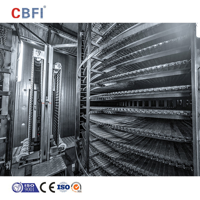 Congelador rápido espiral IQF 1200 mm ~ 4550 mm diâmetro da gaiola para industrial