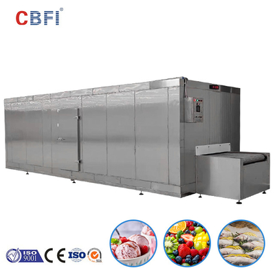 Congelador de túnel industrial automático IQF para carne de camarão Batatas fritas Tunnel Blast Chiller
