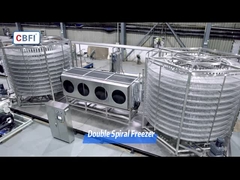 Capacidade de congelamento de 800 a 3000 kg/hora congelador rápido em espiral dupla de aço inoxidável de qualidade alimentar