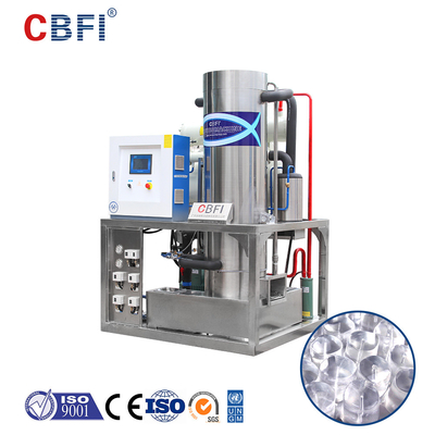 Máquina de fabricação de gelo de tubo de 3 toneladas resfriada a água Controle PLC Economia de energia