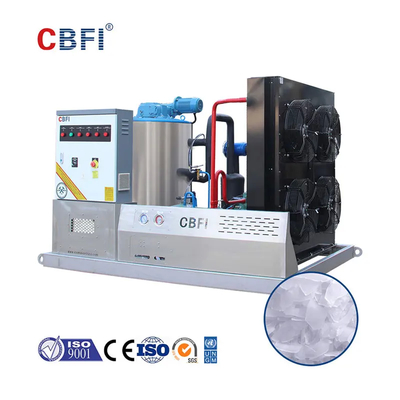 Máquina de gelo em flocos de 60 toneladas com compressor Bitzer com diâmetro de gelo de 45 mm Temperatura de gelo de -5 °C