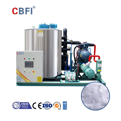 Máquina automática de gelo em flocos 12-45 mm Diâmetro do gelo R404A Refrigerante -5°C Temperatura do gelo Refrigeração por água/ar